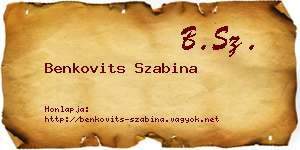Benkovits Szabina névjegykártya